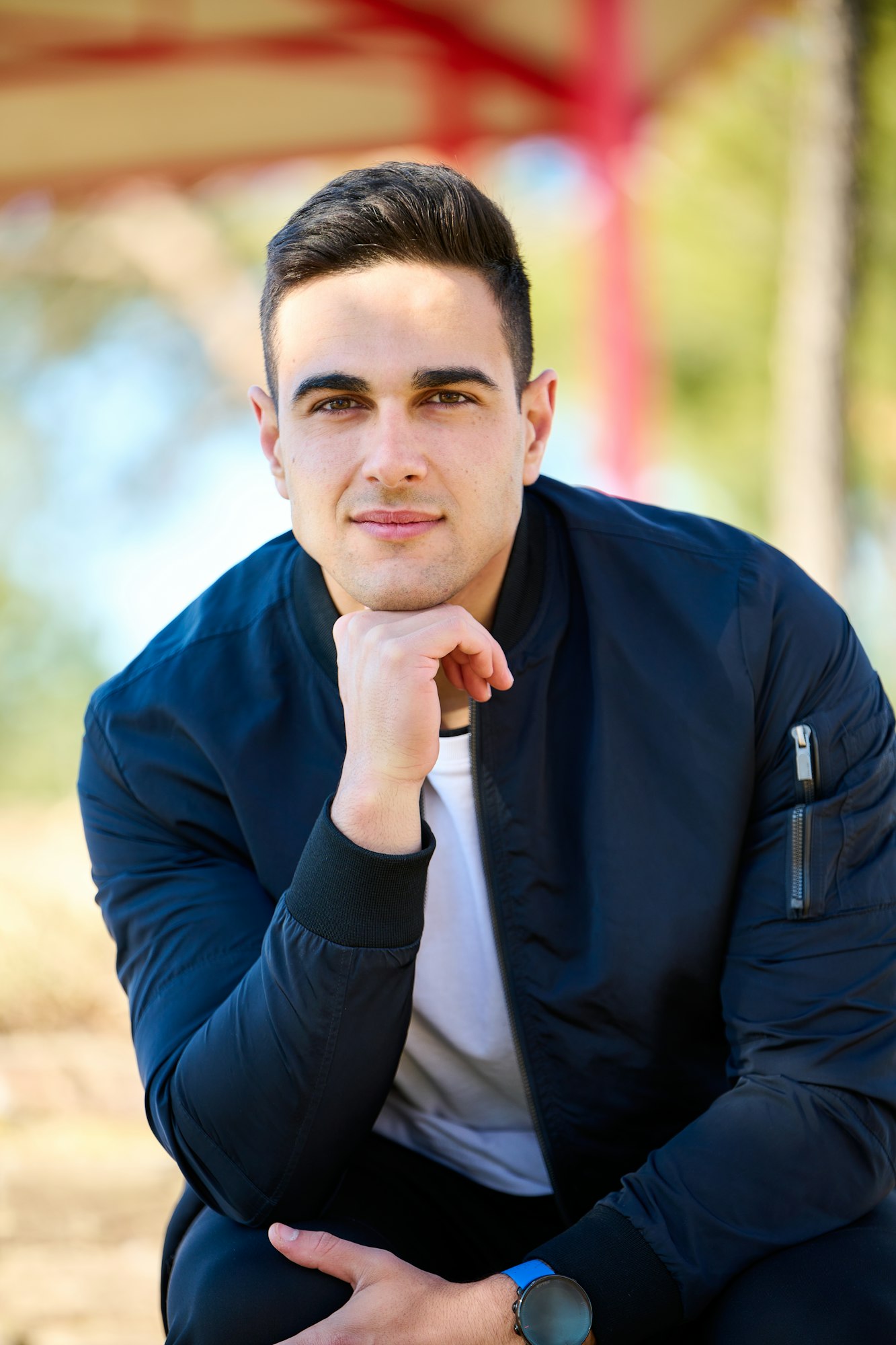 beautiful european young man in sportswear